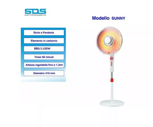 Stufa al carbonio a piantana 1100W incandescenza Timer risparmio energetico 220V