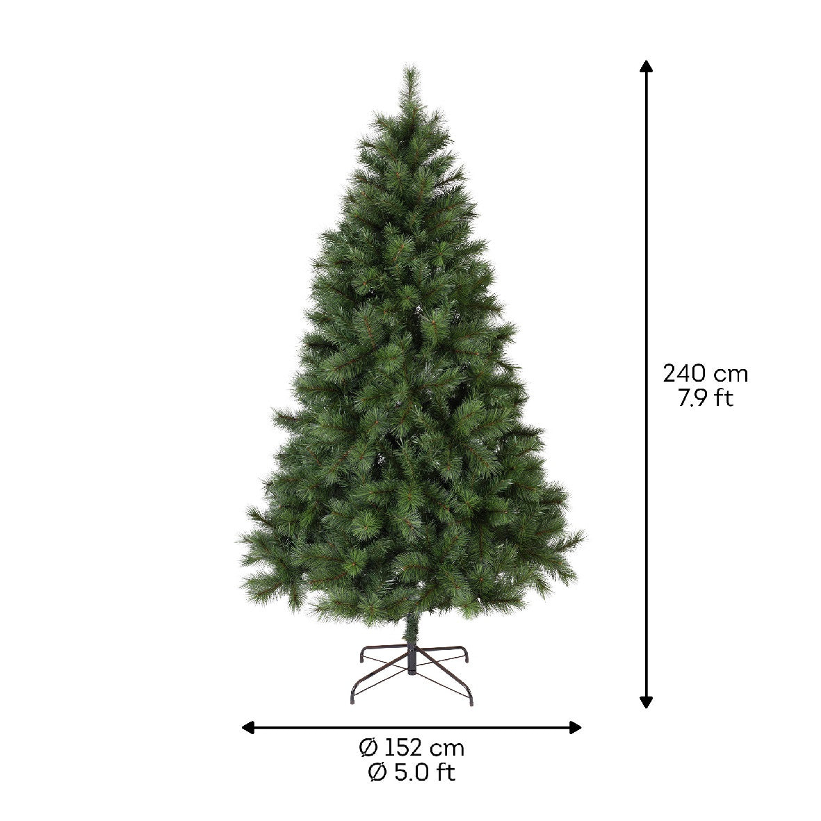 ALBERO DI NATALE ONTARIO CM.240 ALTEZZA CON 1242 RAMI