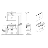 MOBILE BAGNO MIA 80X40CM BIANCA LUCIDA SOSPESO