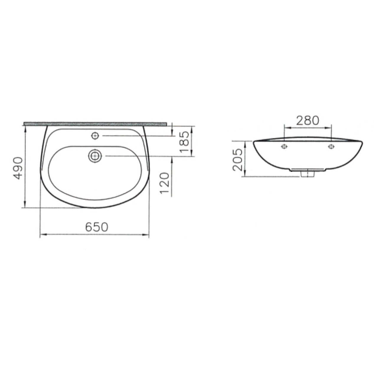 LAVABO NORMUS NEO CERAMICA BIANCA 65CM