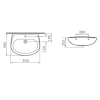 LAVABO NORMUS NEO CERAMICA BIANCA 65CM
