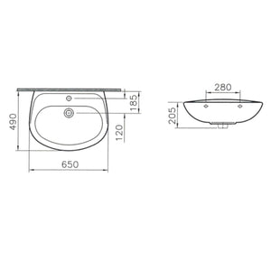LAVABO NORMUS NEO CERAMICA BIANCA 65CM
