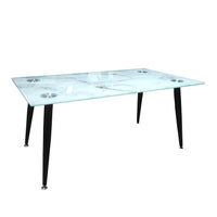 TAVOLO BASSO 100X55XH45CM VETRO MARMO BIANCO