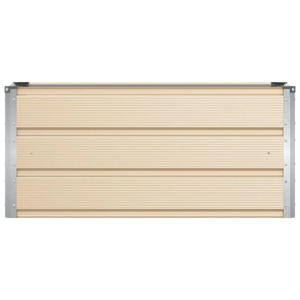 Fioriera moderna e versatile per giardino o patio 100 x 40 x 45 cm acciaio avorio 02_0059137