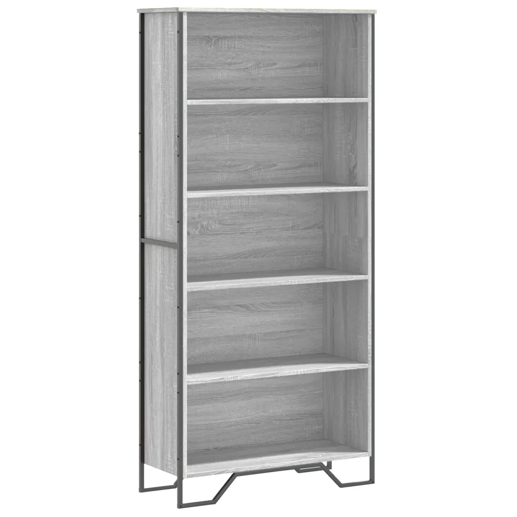 Libreria-Scaffale per Libri-Mobile di Stoccaggio Grigio Sonoma 80x31x169 cm in Truciolato