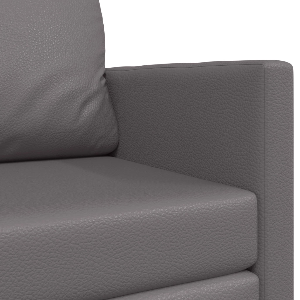 Divano Letto da Pavimento 2 in 1 Grigio 124x71x78 cm Pelle Sintetica