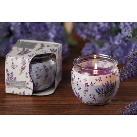 CANDELA PROFUMATA D.8XH7CM IN 6 FRAGRANZE IN VETRO