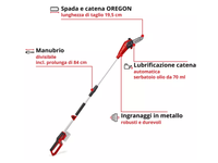 Svettatoio batteria Einhell GC-LC 18/20 Li T-Solo 18V barra 20cm catena 5.5 m/s