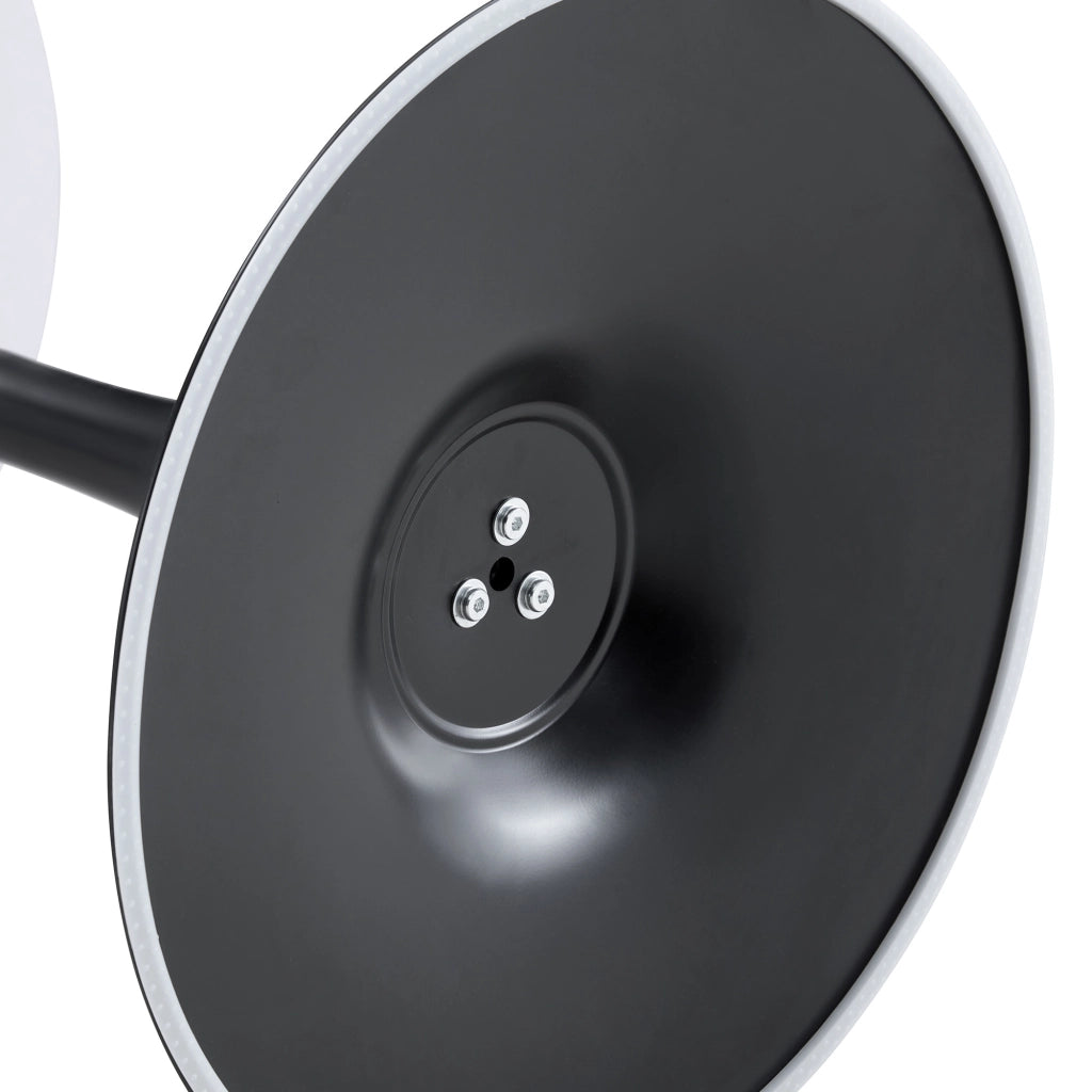 Tavolo da pranzo rotondo con base centrale in MDF effetto marmo nero e piedini antiscivolo diametro 60 cm