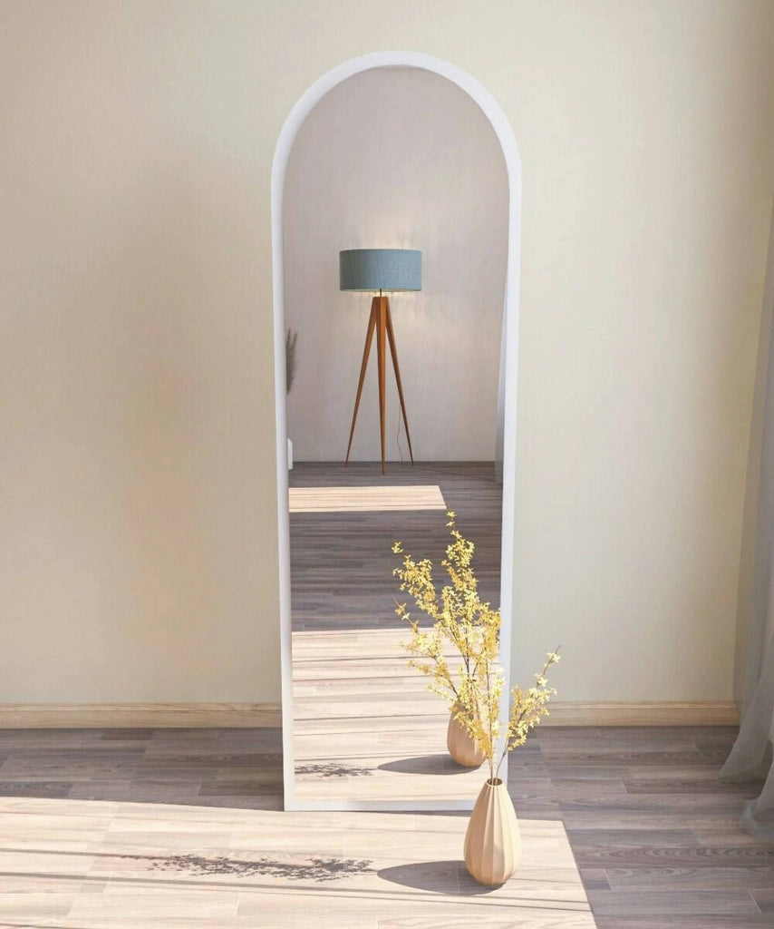 Specchio Artus, Specchiera, Articolo d'arredo a muro, Decorazione con specchio, 50x2h160 cm, Bianco
