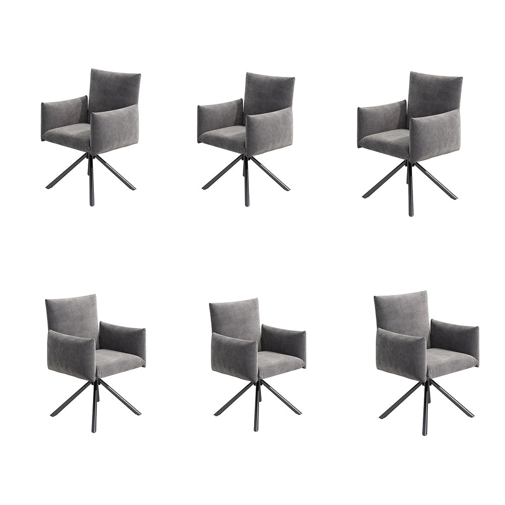 Sedia-Xylo-Lotto 6 girevole 360?? velluto grigio supporto lombare