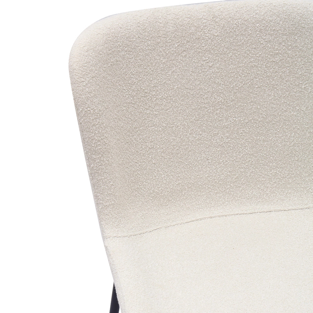 Sedia da pranzo moderna con schienale alto arrotondato - Xylo - Tessuto e gambe in metallo (3 colori)