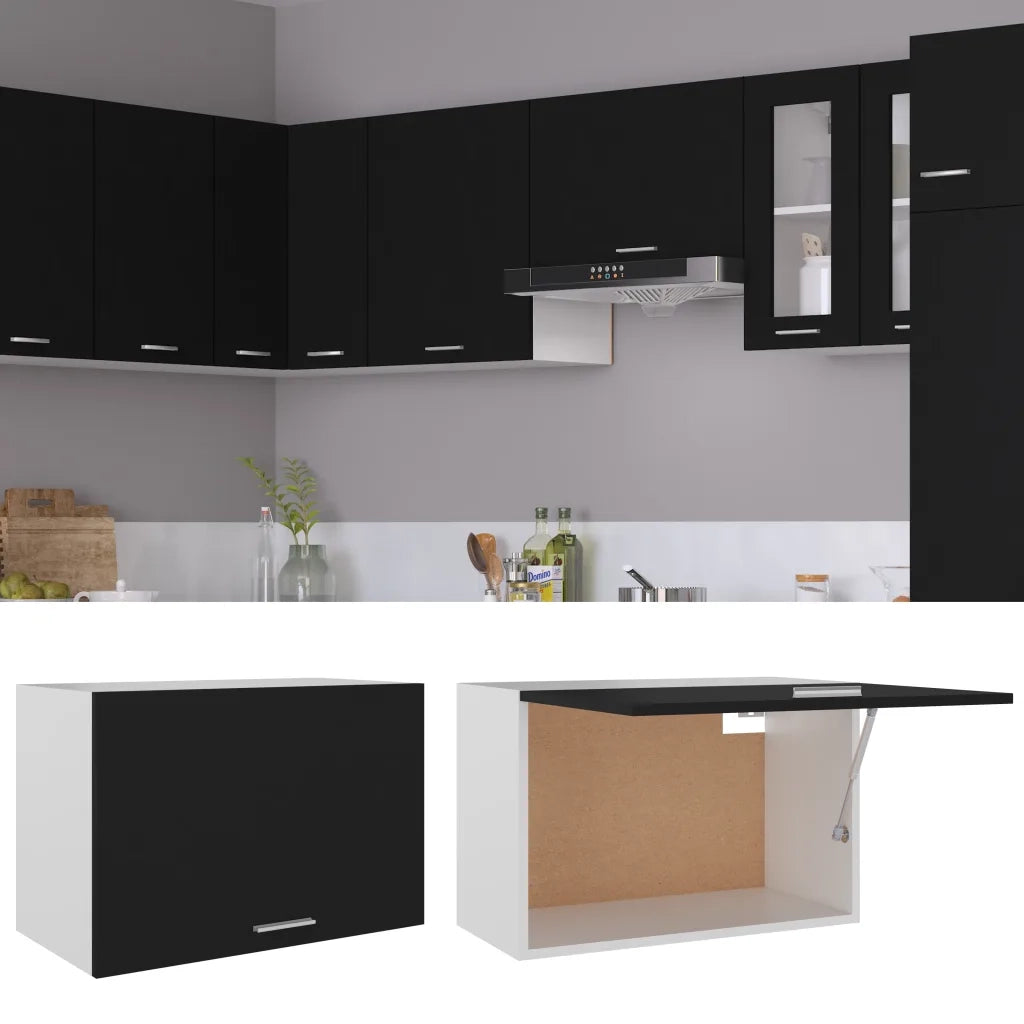 Mobile Pensile “Lyon” Nero 60x31x40 cm in Legno Multistrato 802514