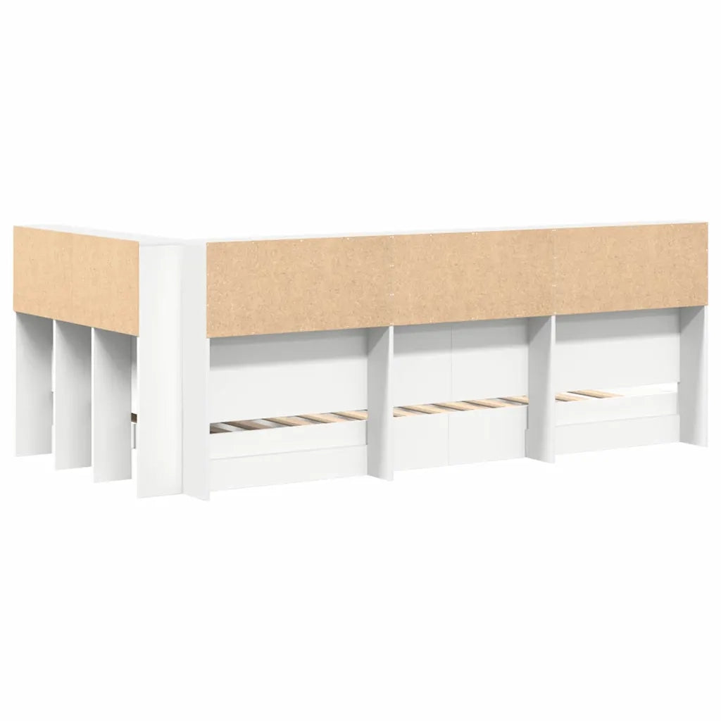 Letto Libreria Bianco 90 x 190 cm Legno multistrato 3335749