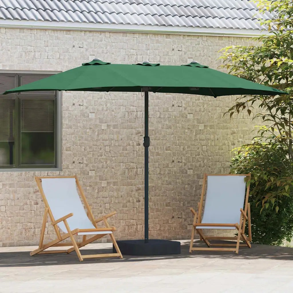 vidaXL Ombrello da giardino Verde 385 x 209 x 244 cm Tessuto