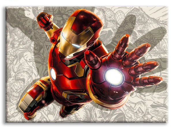IRONMAN - Fumetto - Quadro Canvas su telaio in legno Misura: 100x70 cm