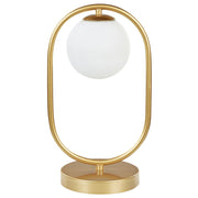 Lampada da tavolo con paralume in vetro dorato e struttura in tondino di ferro a luce singola Design moderno Accessori per la casa Soggiorno