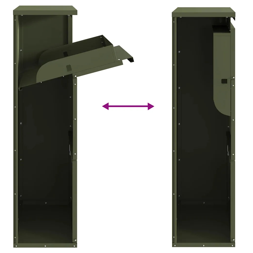 Cassetta per pacchi Verde oliva 44 x 22 x 82 cm Acciaio CFW8816763