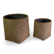 Portavaso cemento bambù 1-2 naturale tondo cm ø75h80