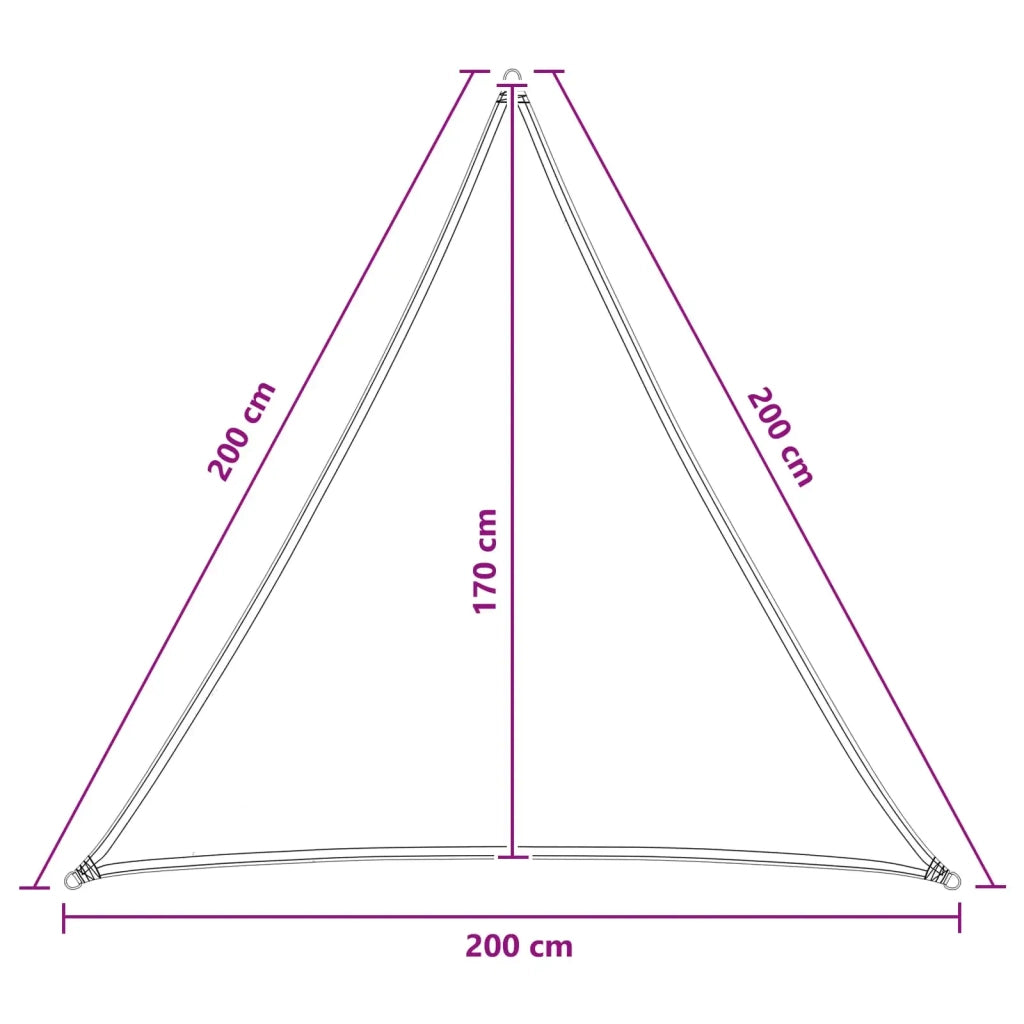 Telo Ombra 2 x 2 x 2 m HDPE Triangolare Terracotta 42032702