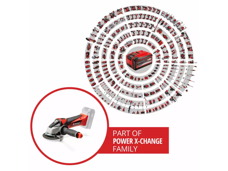 Smerigliatrice Einhell TE-AG 18/115 Li-Solo 18V disco 115mm peso 1.21Kg 8500 RPM
