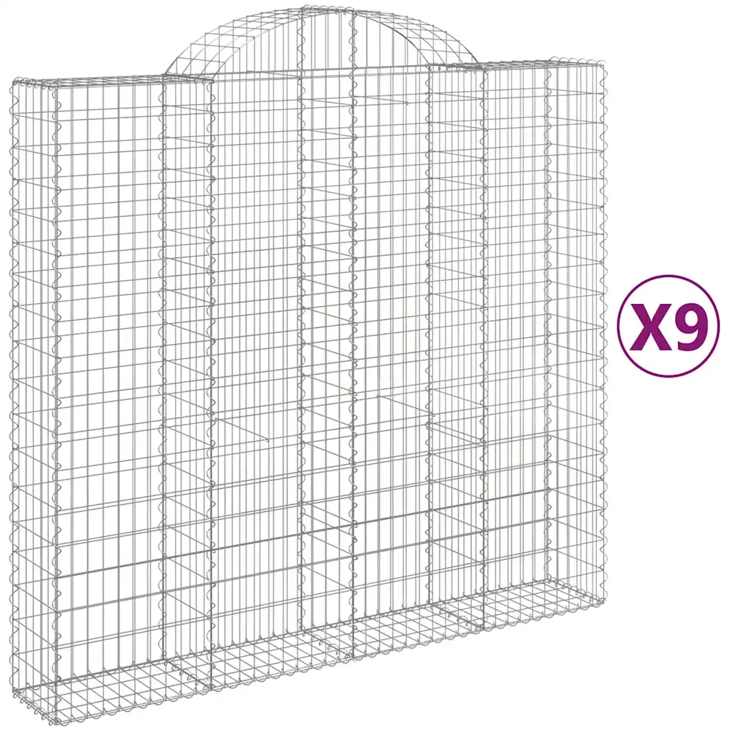 Cesti Gabbioni ad Arco 9 pz 200x50x180/200 cm Ferro Zincato 3146411