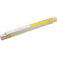 Topex 26c006 metro pieghevole in in legno 2 m, bianco giallo ds