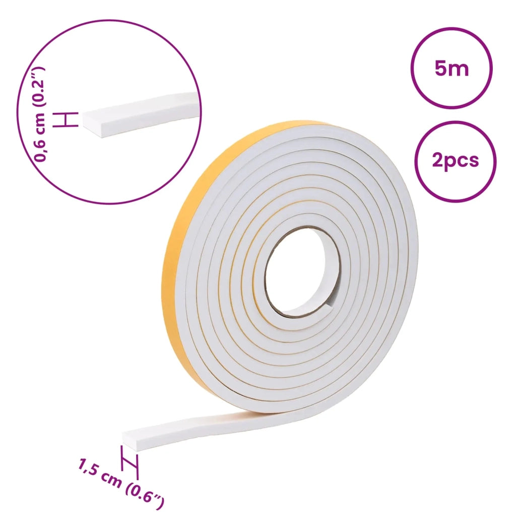 Nastro adesivo in schiuma 2 pcs Bianco 15mm x 5m Schiuma CR 42024125
