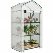 Serra da Giardino con 3 Ripiani ¨C zephmum ¨C 59x39x127 cm Bianco