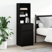 Comodino Nero 39x35x125 cm in Legno Multistrato 861311