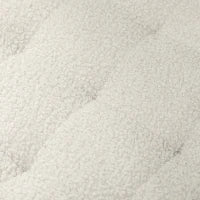 Pouf contenitore, sgabello rotondo, pouf poggiapiedi in tessuto bouclette, capacità 120 Kg, Ø 45 x 41 cm, bianco