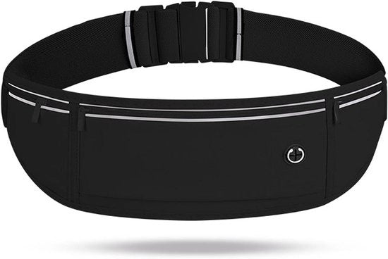 Cinturone Sport per Allenamento e Sport Esterno - Grande Capacità - Impermeabile - Cinturone per Allenamento con Cintura Adattabile in Gomma - Nero - Taille Pack