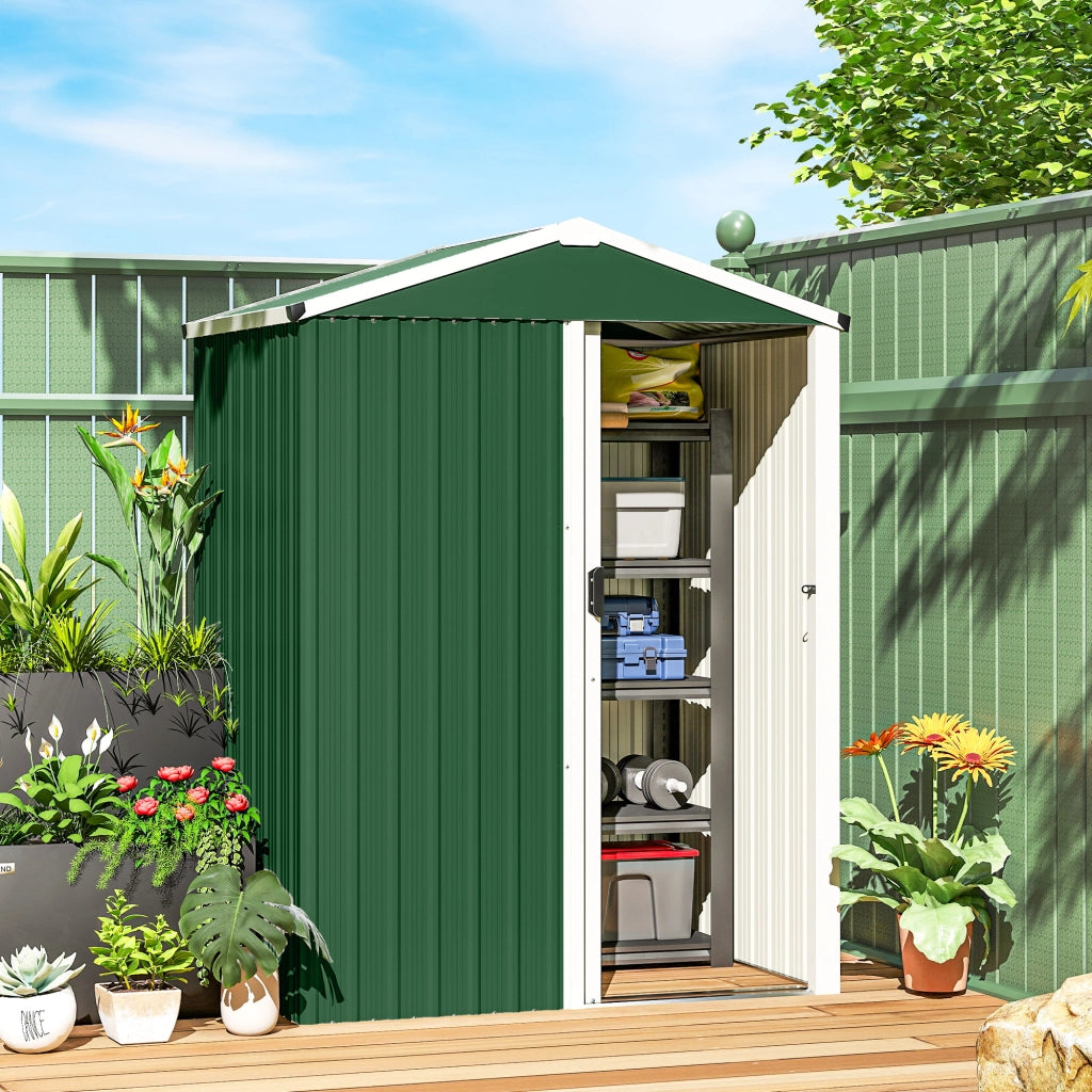 Casetta da Giardino in Acciaio ¨C zephmum ¨C Verde 136x87x179 cm