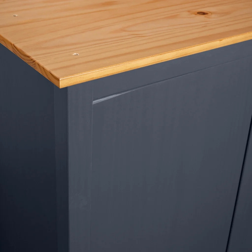 Armadio a 3 Ante Hill Grigio 127x50x170 cm in Legno di Pino cod mxl 68600