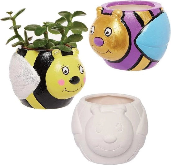 Pacchetto di creazione di vasi di ceramica - 3 pezzi - adatto per bambini