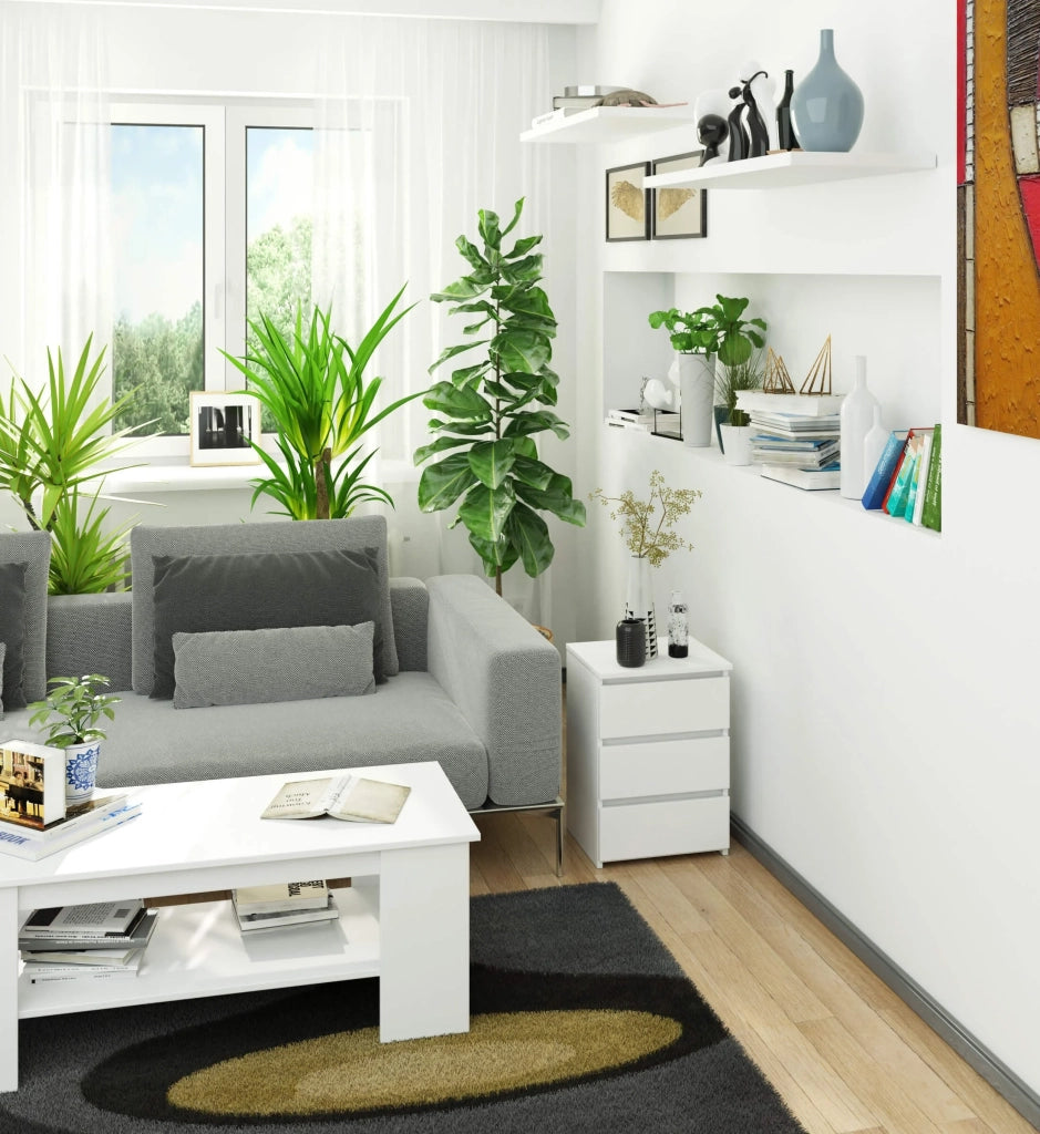 Comodino AKORD CL3 Bianca 40 cm 3 cassetti 40x35x57 cm