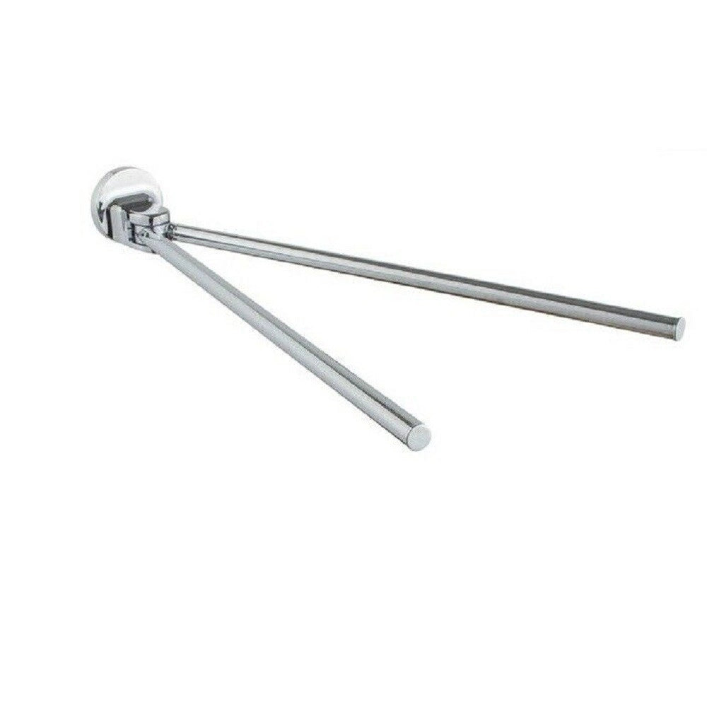 Trade Shop - Porta Asciugamani Asciugamano A 2 Bracci Da Parete Bagno Acciaio Cromato 79814 -