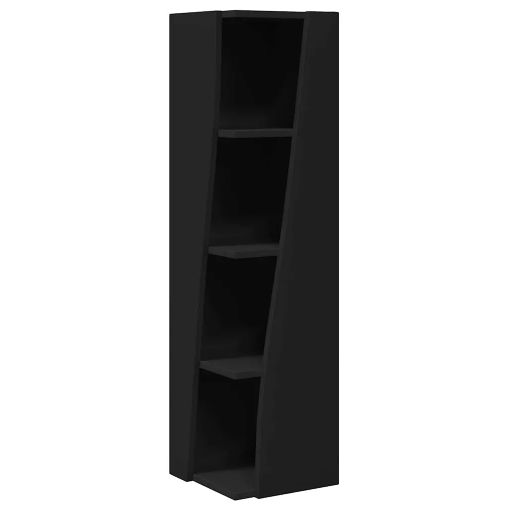 Mobile angolare Nero 27,5x27x102cm Legno multistrato 889846