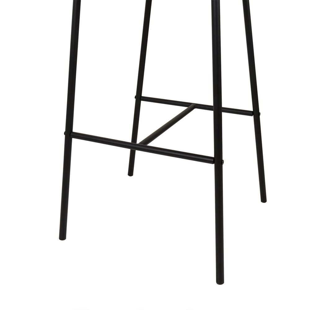 Set di 2 sgabelli da bar con sedile imbottito in tessuto beige chiaro senza braccioli schienale curvo stile moderno