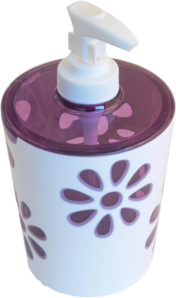 Labor Dispenser Per Sapone In Acrilico Serie Mirage - Fiori Viola