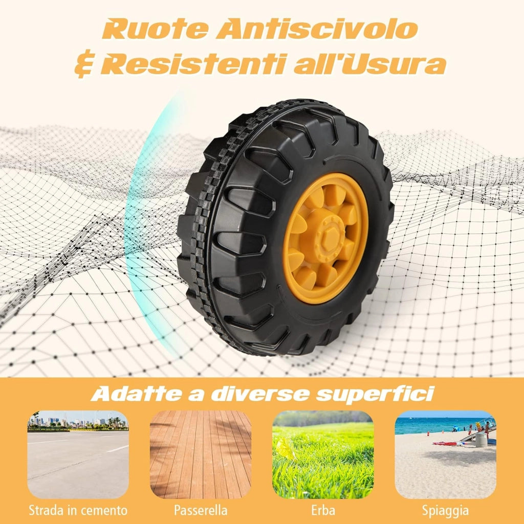 Escavatore Cavalcabile per Bambini, Ruspa Cavalcabile con Sedile Scomparto Portaoggetti, Funzione di Musica e di Educativa, Regalo per Bambini 3 Anni+ (Verde)