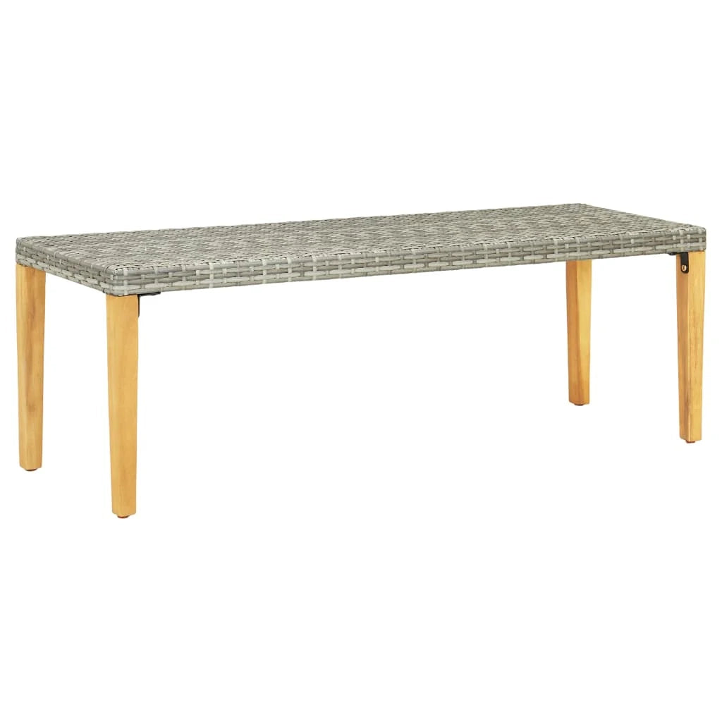 Panca da giardino arredo da giardino per esterni terrazza 80 cm resina intrecciata grigia 02_0011328