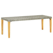 Panca da giardino arredo da giardino per esterni terrazza 80 cm resina intrecciata grigia 02_0011328