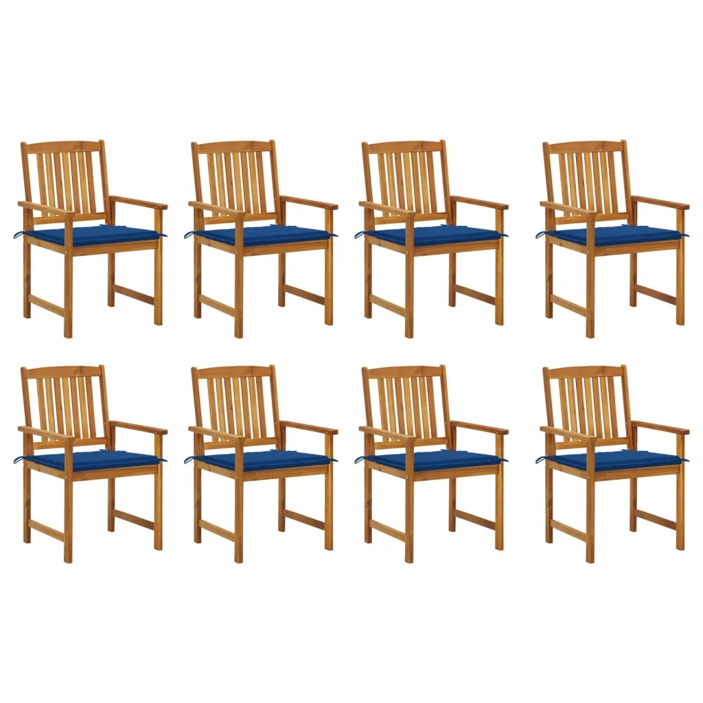 Sedie da Giardino con Cuscini 8 pz in Legno Massello di Acacia cod mxl 25544