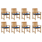 Sedie da Giardino con Cuscini 8 pz in Legno Massello di Acacia cod mxl 25544