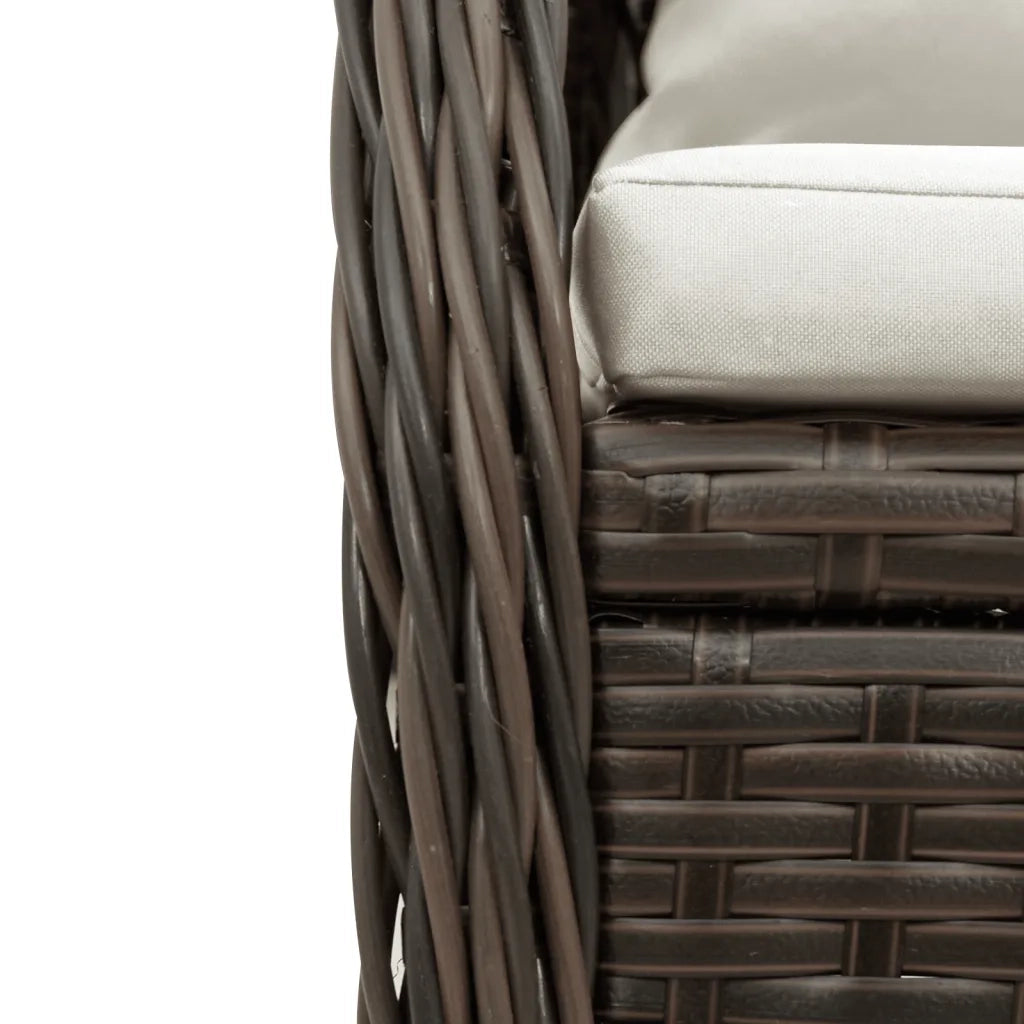 Set da Pranzo da Giardino 9pz con Cuscini Marrone in Polyrattan 3262927
