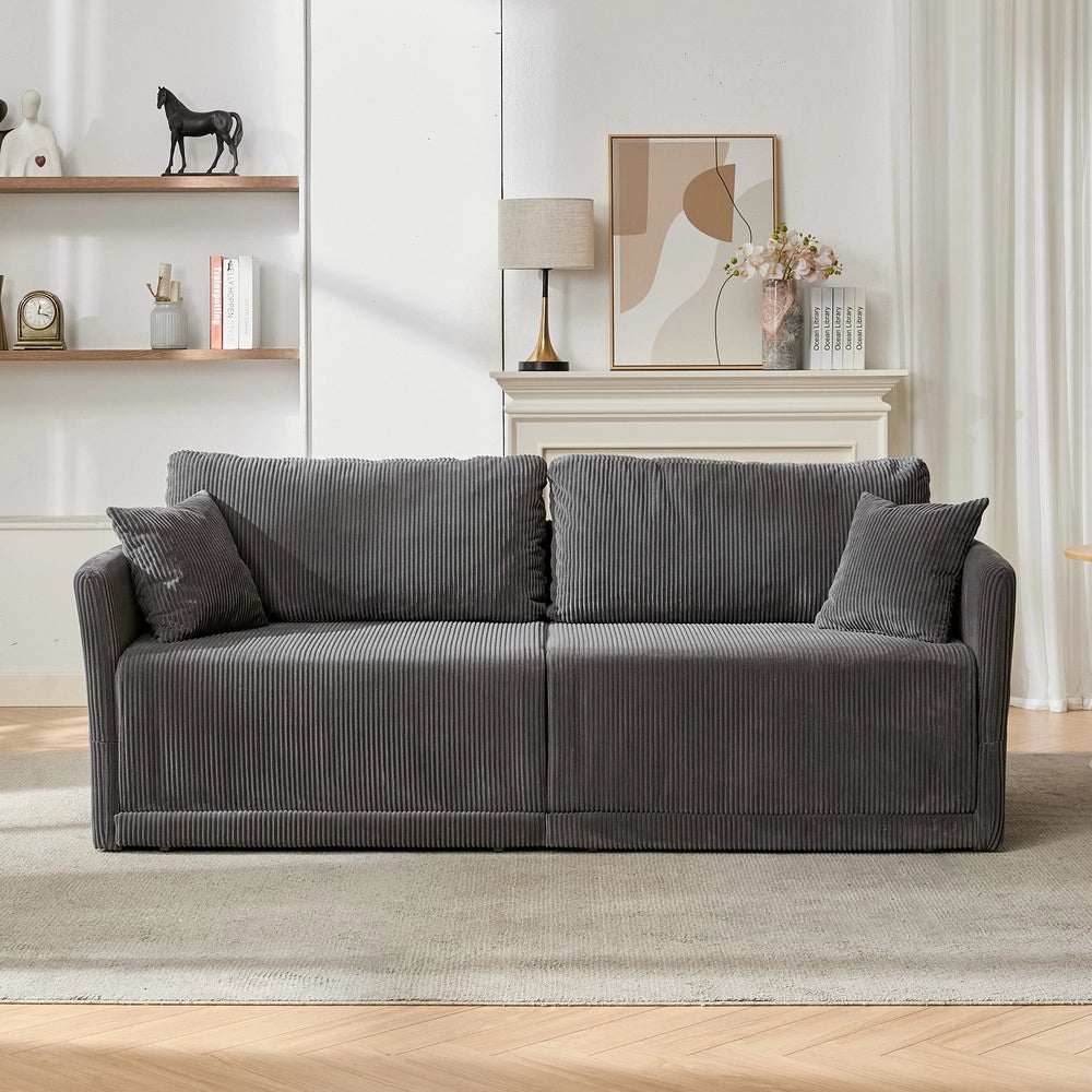 Divano letto ¨C Minimal ¨C tessuto grigio, estraibile 2 posti 140x200cm
