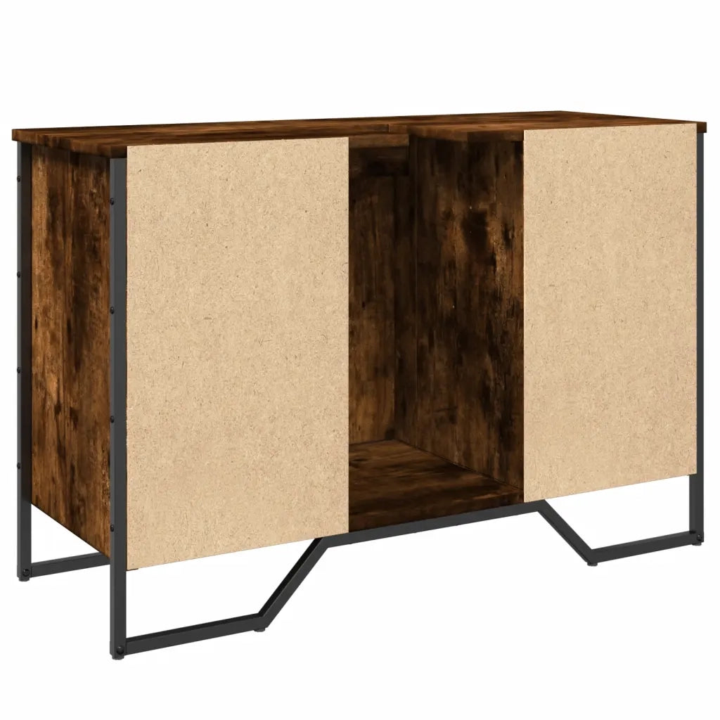 Mobile Lavabo Bagno Rovere Fumo 91x35x60 cm in Truciolato