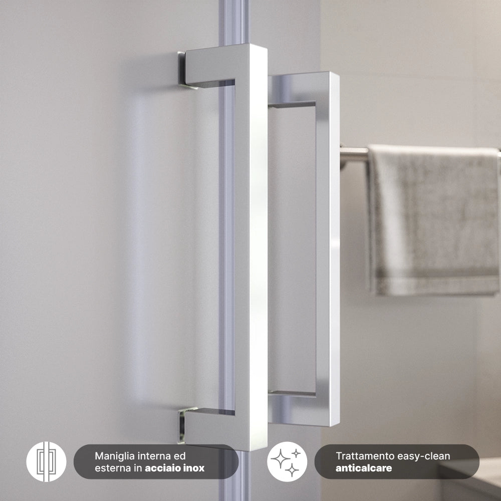 Box doccia semicircolare 80x80cm vetro 6mm opaco  | Aruba