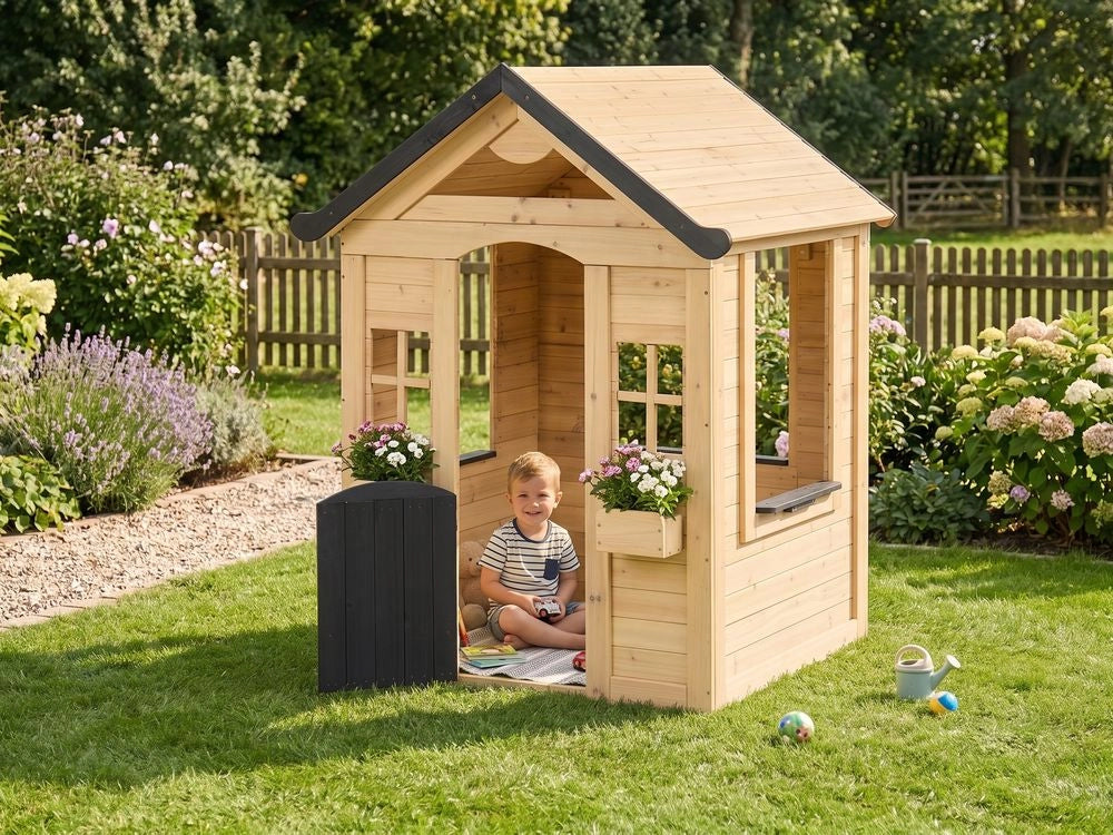 Casetta da giardino per bambini Casa in legno marrone chiaro casetta per bambini
